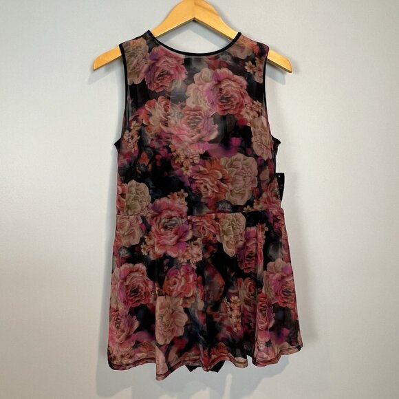 Torrid One Piece Swimsuit Floral Mesh Overlay Bathing Suit Size 1X DD/DDD NWT - Picture 1 of 16